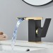 Black Gold Bathroom Sink Faucet Single Handle LED Waterfall Basin Vanity Mixer - view 8