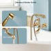 Antique Brass Clawfoot Tub Faucet Wall Mounted Bathtub Filler Tap Hand Shower - view 6