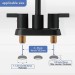 Black 4in Centerset Bathroom Sink Faucet 3 Hole Vanity Mixer 2 Handle With Drain - view 8