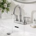 Brushed Nickel Bathroom Sink Faucet 3Hole 4in Centerset Vanity Mixer With Drain - view 3