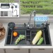 Stainless Steel Flying Rain Waterfall Kitchen Sink With Faucet 29.5" Single Bowl - view 2