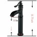 Oil Rubbed Bronze Tall Bathroom Sink Faucet 1Hole Waterfall Vessel Mixer W/Drain - view 7