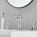 Chrome Bathroom Sink Faucet 2Handle 3 Hole Widespread Basin Mixer Faucet W/Drain - view 5