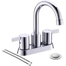 Chrome Bathroom Sink Faucet 3Hole 4inch Centerset Vanity Mixer 2 Handle Faucet