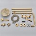 Brass Exposed Shower Faucet System Wall Mount 8in Rain Shower Head Tub Spout Kit - view 10