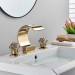 Gold Widespread Bathroom Faucet 3hole 2 Handle Waterfall Sink Vanity Basin Mixer - view 3
