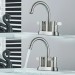 Brushed Nickel Bathroom Sink Faucet 2Handle 4 Inch Centerset Vanity Mixer Faucet - view 5