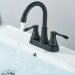 Black Bathroom Sink Faucet 3 Holes 4 Inch Centerset Vanity Mixer Faucet 2 Handle - view 5
