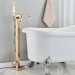 Brushed Gold Bathtub Faucet Freestanding Tub Filler Mixer Spout With Hand Shower - view 4