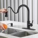Black Kitchen Faucet Pull Down Sprayer Single Handle Sink Mixer Tap With Cover - view 5