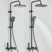 Exposed Bathroom Shower Faucet Set Shower Fixture Rainfall Shower Head Kit Black - view 4