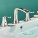 8 Inch Widespread Waterfall Bathroom Sink Faucet 3 Hole Vanity Mixer Brushed Nickel - view 3