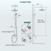 Black Shower Faucet System Outdoor Shower Fixtures Kit 8" Rain Shower Head Combo - view 10