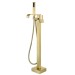 Freestanding Bathtub Mixer Faucet Brushed Gold Tub Filler With Handheld Shower - view 2