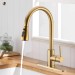 Brushed Gold Kitchen Sink Faucet Pull Down Sprayer Swivel Single Handle Mixer - view 3
