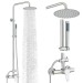 Brushed Nickel Shower Faucet System Outdoor Shower Fixtures Kit Rain Shower Head - view 2