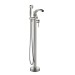 Brushed Nickel Freestanding Bathtub Faucet Waterfall Tub Filler Taps Floor Mount - view 3