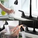 Black High Arc Kitchen Faucet 8 Inch Centerset 3 Hole 2 Handle Sink Mixer Taps - view 6