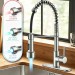 LED Kitchen Sink Faucet Brushed Nickel Single Handle Swivel Pull Down Sprayer - view 2