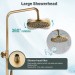 Antique Brass Outdoor Shower Faucet System Exposed 8"Rainfall Shower Fixture Set - view 5