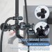 Matte Black Rainfall Bathroom Shower System Set Tub Filler Faucet W/Handshower - view 8