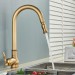 Antique Brass Kitchen Faucet Pull Down Sprayer Single Handle Sink Mixer Faucet - view 8