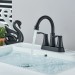 Matte Black Bathroom Sink Faucet 2 Handle 4 Inch Centerset Vanity Mixer Faucet - view 4