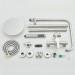 Brushed Nickel Shower Faucet System Outdoor Shower Fixtures Kit Rain Shower Head - view 13