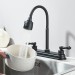 Black High Arc Kitchen Faucet 8 Inch Centerset 3 Hole 2 Handle Sink Mixer Taps - view 4