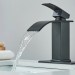 Bathroom Sink Faucet Black Waterfall Basin Vanity Mixer Single Handle With Drain - view 5