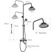Black Exposed Shower Faucet System 8inch Rainfall Shower Head Set With Tub Spout - view 9