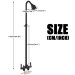 Black Rain Outdoor Shower Kit 2 Handle Outside Shower Fixture System Wall Mount - view 7