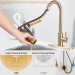 Brushed Gold Kitchen Sink Faucet Pull Down Sprayer Swivel Single Handle Mixer - view 9