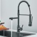 Black Spring Kitchen Faucet Pull Down Sprayer Swivel Single Handle Sink Mixer - view 5