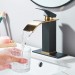 Black&Gold Waterfall Bathroom Faucet Sink Vanity Faucet Single Handle With Cover - view 3