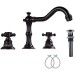 Oil Rubbed Bronze Widespread Bathroom Sink Faucet 3 Hole 2Handle Waterfall Mixer - view 2