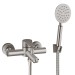 Brushed Nickel Bathtub Shower Faucet Wall Mount Tub Filler With Handheld Sprayer - view 2