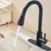 Kitchen Faucet With Soap Dispenser Black Pull Down Sprayer Sink Faucet 1 Handle - view 3
