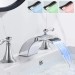 LED Waterfall Bathroom Sink Faucet 3Hole Vanity Mixer 2 Handle Widespread Faucet - view 16