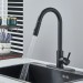 Matte Black Kitchen Sink Faucet Swivel Single Handle Pull Down Sprayer Mixer Tap - view 3