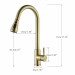 Kitchen Sink Faucet Brushed Gold Pull Down Sprayer Single Handle Mixer W/Cover - view 8