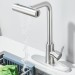 Brushed Nickel Kitchen Sink Faucet Pull Down Sprayer Single Handle Swivel Mixer - view 4