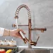 Kitchen Faucet Rose Gold Swivel&Pull Down Spout Deck Mount Brass Mixer Basin Tap - view 5