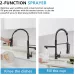Kitchen Faucet Swivel Single Handle Sink Pull Down Sprayer Mixer Tap Deck Plate Matt Black - view 7