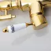 Pull Down Kitchen Sink Faucet Gold Single Hole Deck Mount Mixer Tap - view 9