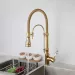 Pull Down Kitchen Sink Faucet Gold Single Hole Deck Mount Mixer Tap - view 2