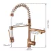 Kitchen Faucet Rose Gold Swivel&Pull Down Spout Deck Mount Brass Mixer Basin Tap - view 3