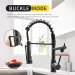 Kitchen Faucet Swivel Single Handle Sink Pull Down Sprayer Mixer Tap Deck Plate Matt Black - view 5