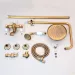 Antique Brass Shower Faucet Rain Round Head Hand Held Spray Wall Mount Mixer Tap - view 11