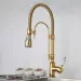 Pull Down Kitchen Sink Faucet Gold Single Hole Deck Mount Mixer Tap - view 7